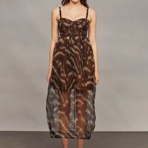 AMUR 'Zarina' Bustier Maxi Dress in Aerial Terrain (NWT)